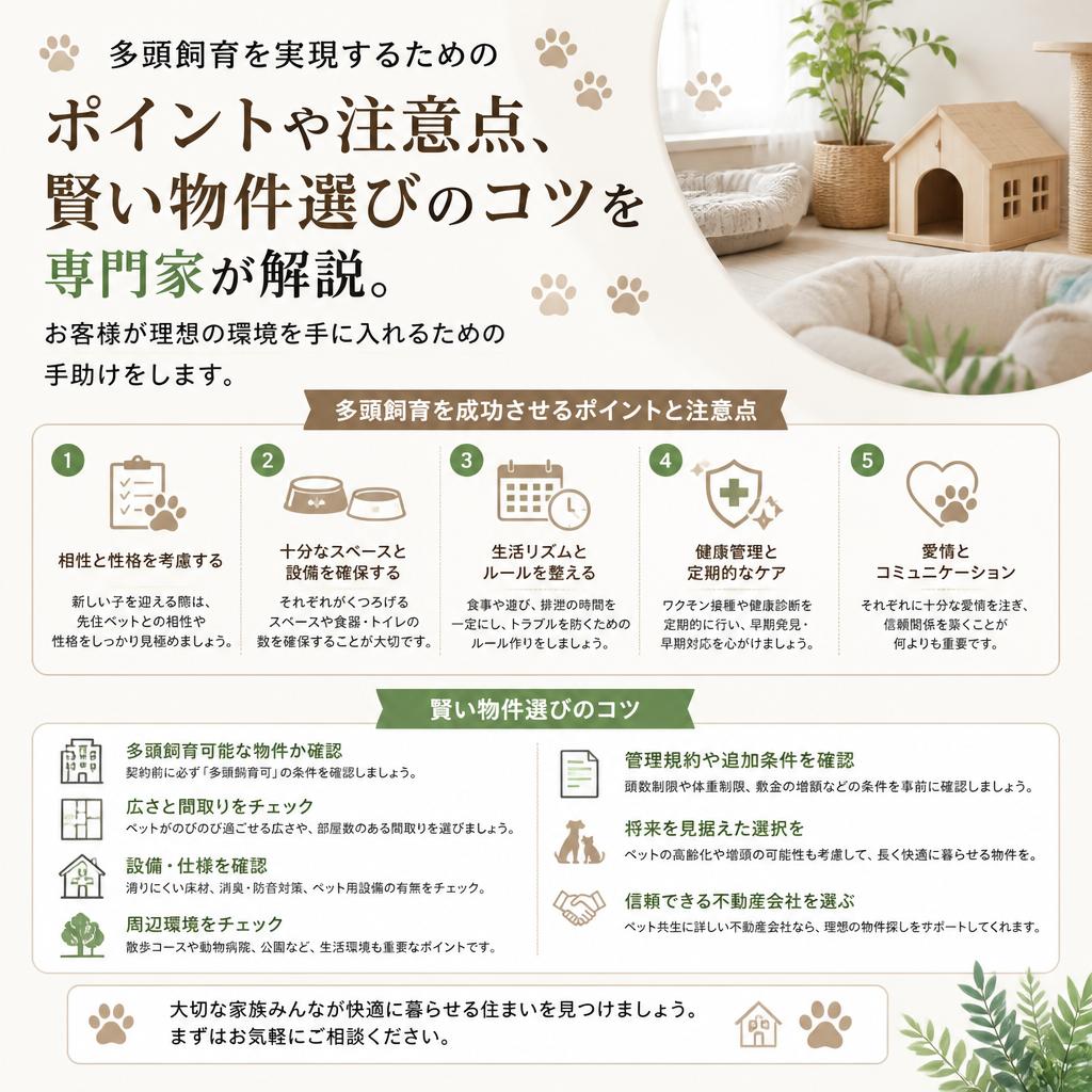 多頭飼育を実現するためのノウハウ